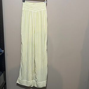 (2 for $25) Billabong Lime and White Striped Wide Leg Pants
